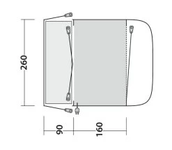 Outwell Newburg 160 Poled Drive Away Awning -Camping Products Store 111101 newburg 160 drawing floorplan3