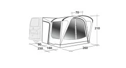 Outwell Newburg 160 Poled Drive Away Awning -Camping Products Store 111101 newburg 160 drawing perspective2