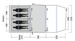 Outwell Parkdale 4PA Tent (2023) -Camping Products Store 111180 parkdale 4pa drawing floorplan3