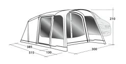 Outwell Blossburg 380 Air Drive Away Awning -Camping Products Store 111242 blossburg 380 air drawing perspective2