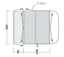 Outwell Newburg 240 Air Low Drive Away Awning -Camping Products Store 111245 newburg 240 air drawing floorplan3