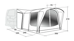 Outwell Newburg 240 Air Low Drive Away Awning -Camping Products Store 111245 newburg 240 air drawing perspective2