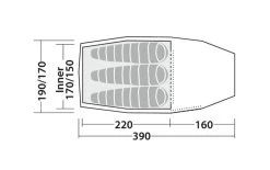 Robens Pioneer 3EX Tent (2022) -Camping Products Store 130275 pioneer 3ex drawing floorplan3