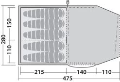 Robens Double Dreamer 5 Tent (2023) -Camping Products Store 130279 double dreamer 5 drawing floorplan3