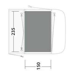 Outwell Newburg 160 Flat Woven Carpet -Camping Products Store 170864 flat woven carpet newburg 160 drawing floorplan2