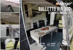Vango Airbeam Vango Balletto Air 330 Elements ProShield Caravan Awning (2023) -Camping Products Store balletto air 330 eps lf2