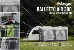 Vango Airbeam Vango Balletto Air 390 Elements ProShield Caravan Awning (2023) -Camping Products Store balletto air 390 eps