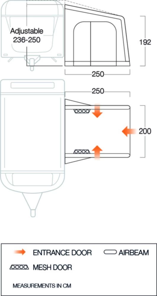 Vango Airbeam Vango Balletto Air 200 Elements Shield Caravan Awning (2023) 4 Vango Airbeam Vango Balletto Air 200 Elements Shield Caravan Awning (2023) - Image 2