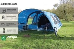 Vango Airbeam Vango Aether Air 450XL Tent (2022) -Camping Products Store earth collection airbeam infographics call outs6