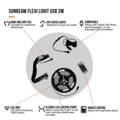 Vango Sunbeam Flexi Light 2m (USB) -Camping Products Store family essentials infographicscall outs5