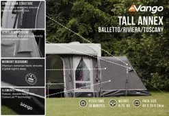 Vango Airbeam Vango Tall Annex Elements ProShield (Balletto And Tuscany) -Camping Products Store tall annex elements proshield ballettorivieratuscany low res
